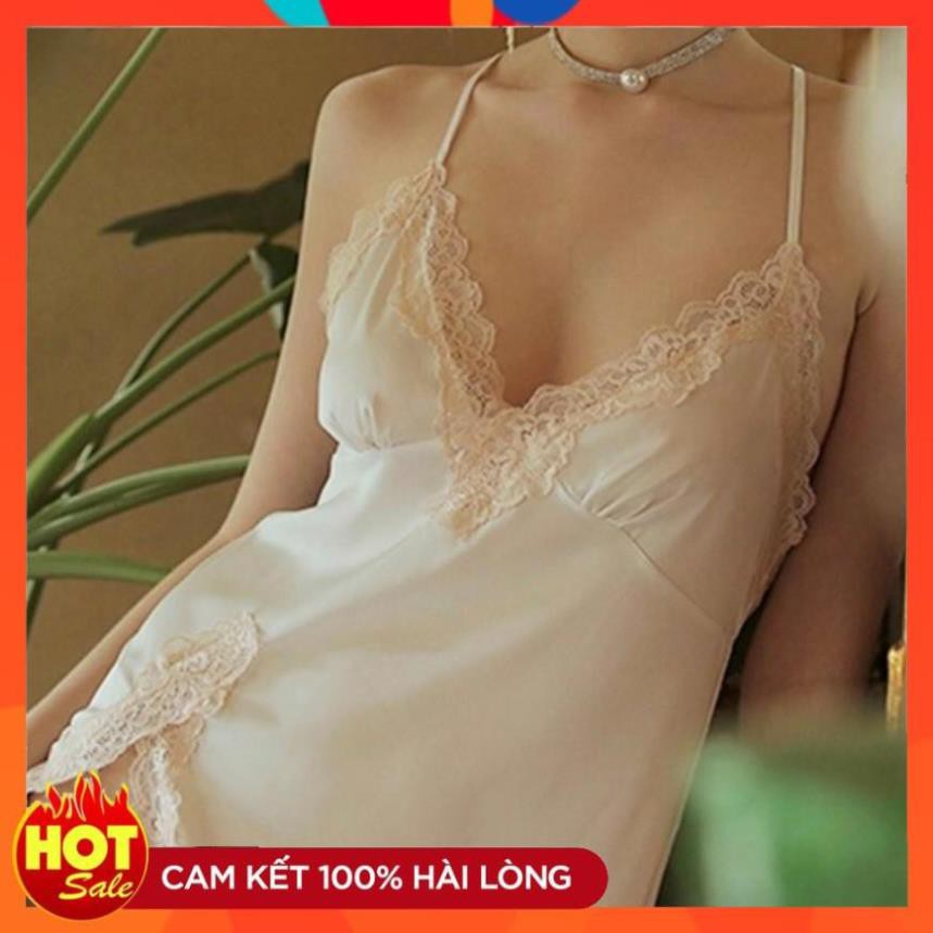 Váy Ngủ Ren Quyến Rũ Lụa Quảng Châu Loại I NK