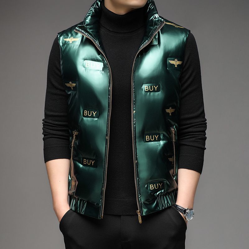 Áo Khoác Phao Không Tay Cổ Đứng Dáng Rộng Dày Dặn Ấm Áp Phong Cách Hàn Quốc Cho Nam