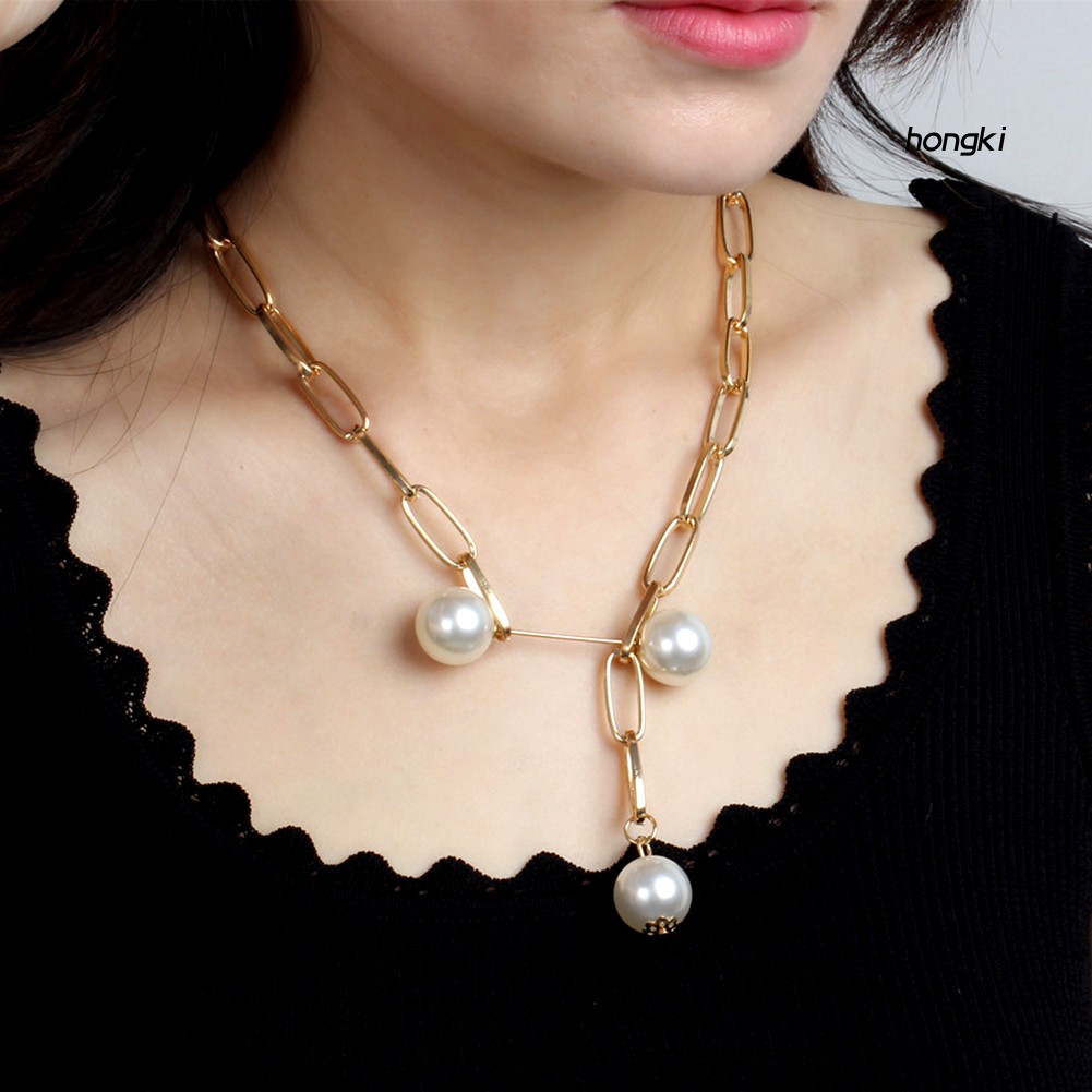 vòng cổ Hợp Kim Đính Ngọc Trai Nhân Tạo Thời Trang Cho Nữ