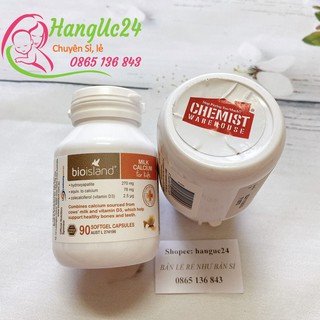 Canxi milk (Canxi sữa) từ sữa Bò Non Cho Bé từ 7 tháng - Bio Island Milk Calcium Kids 90 viên - Úc đủ bill chemist
