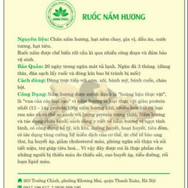 RUỐC NẤM HƯƠNG 500g