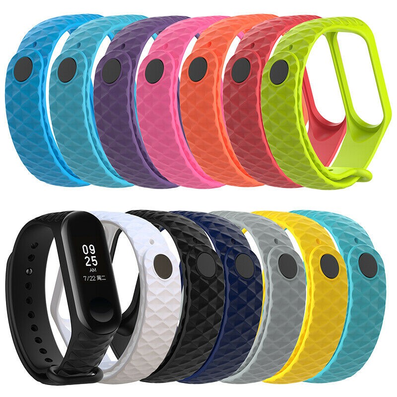 Dây Đeo Vòng Đeo Tay Thông Minh Xiaomi Mi Band 3 / Mi Band 4 Vân Kim Cương Diamond