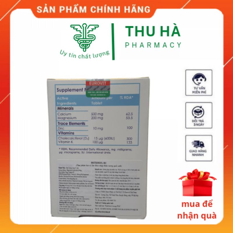 CANXI OSTEOSYL - D3 Bổ Sung CANXI Cho Trẻ Em Và Người Lớn - Hộp 30 Viên