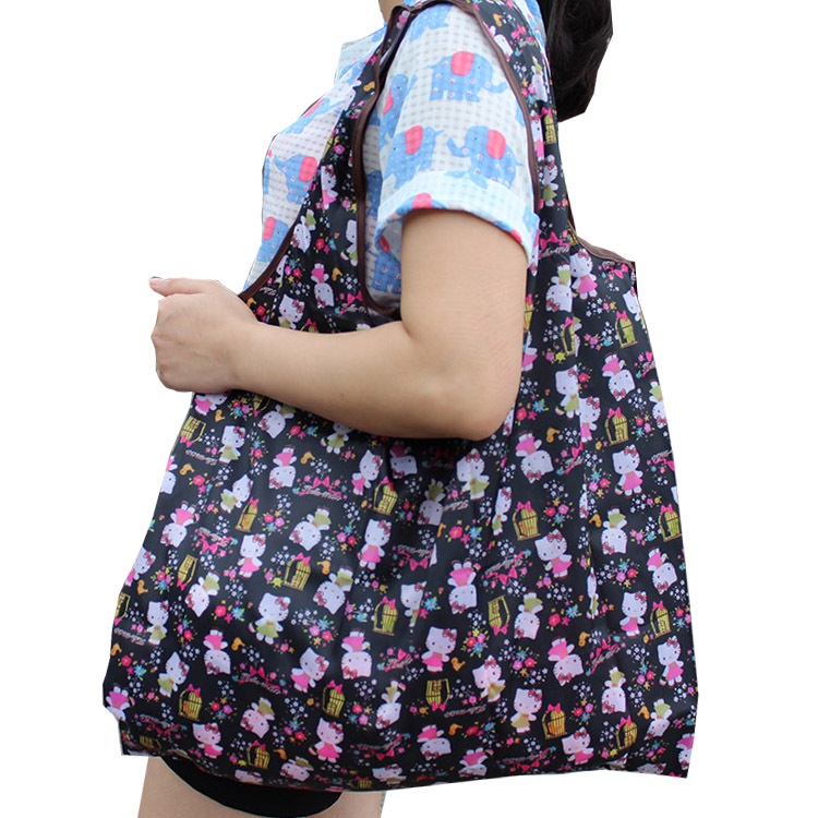 Túi xách mua sắm TAILI gọn nhẹ bằng vải Oxford in hoạt hình thân thiện với môi trường