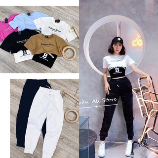 quần jogger nữ bo gấu chất cát hàn