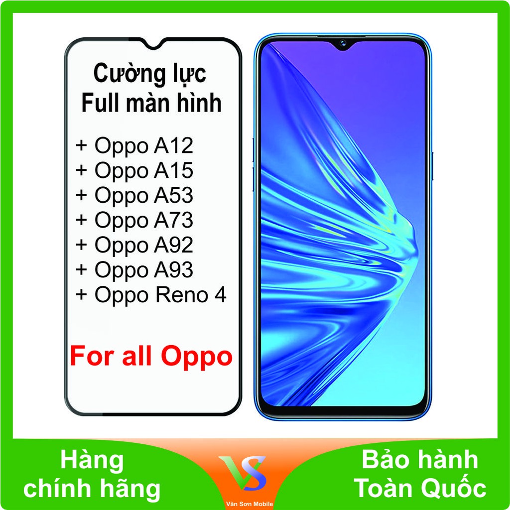 Cường lực 9D full keo, full màn hình dành cho các dòng máy Oppo