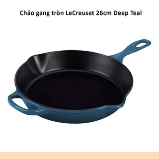 Chảo gang tròn Le Creuset 26cm Karibik Blau deep teal