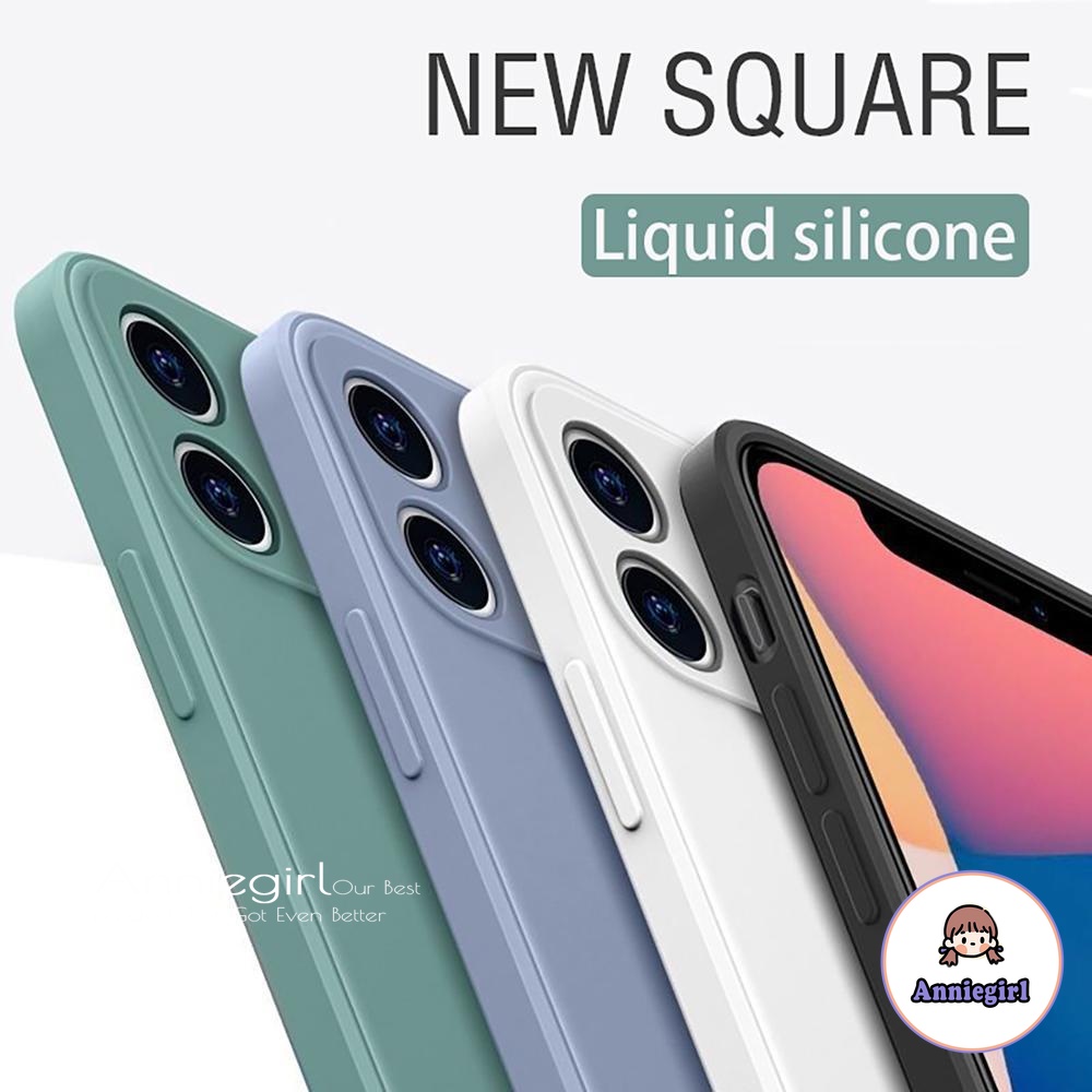 Ốp điện thoại silicon mềm dáng vuông màu trơn bảo vệ camera cho iPhone 12 11 Pro Max X Xs Max XR 6 8 7 Plus SE 2020