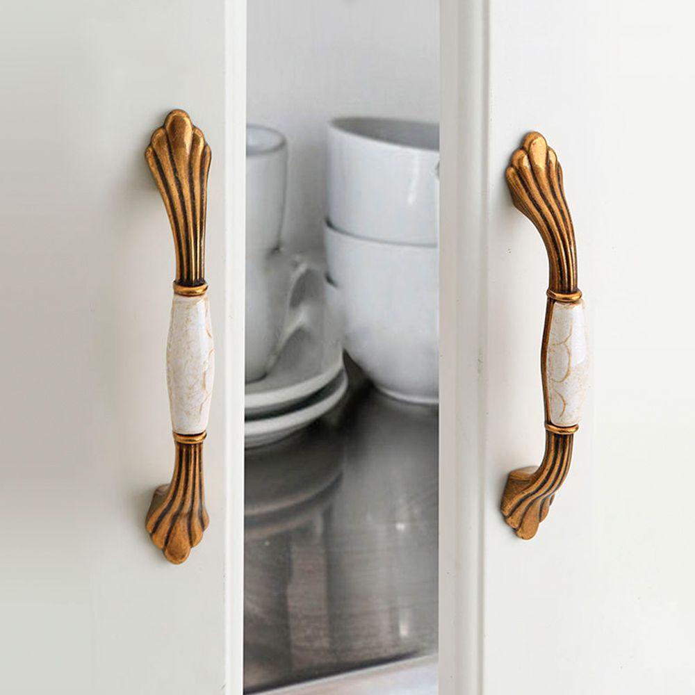 WTTLE Tay Nắm Cửa Tủ Bằng Hợp Kim Kẽm Mạ Đồng Phong Cách Cổ Điển