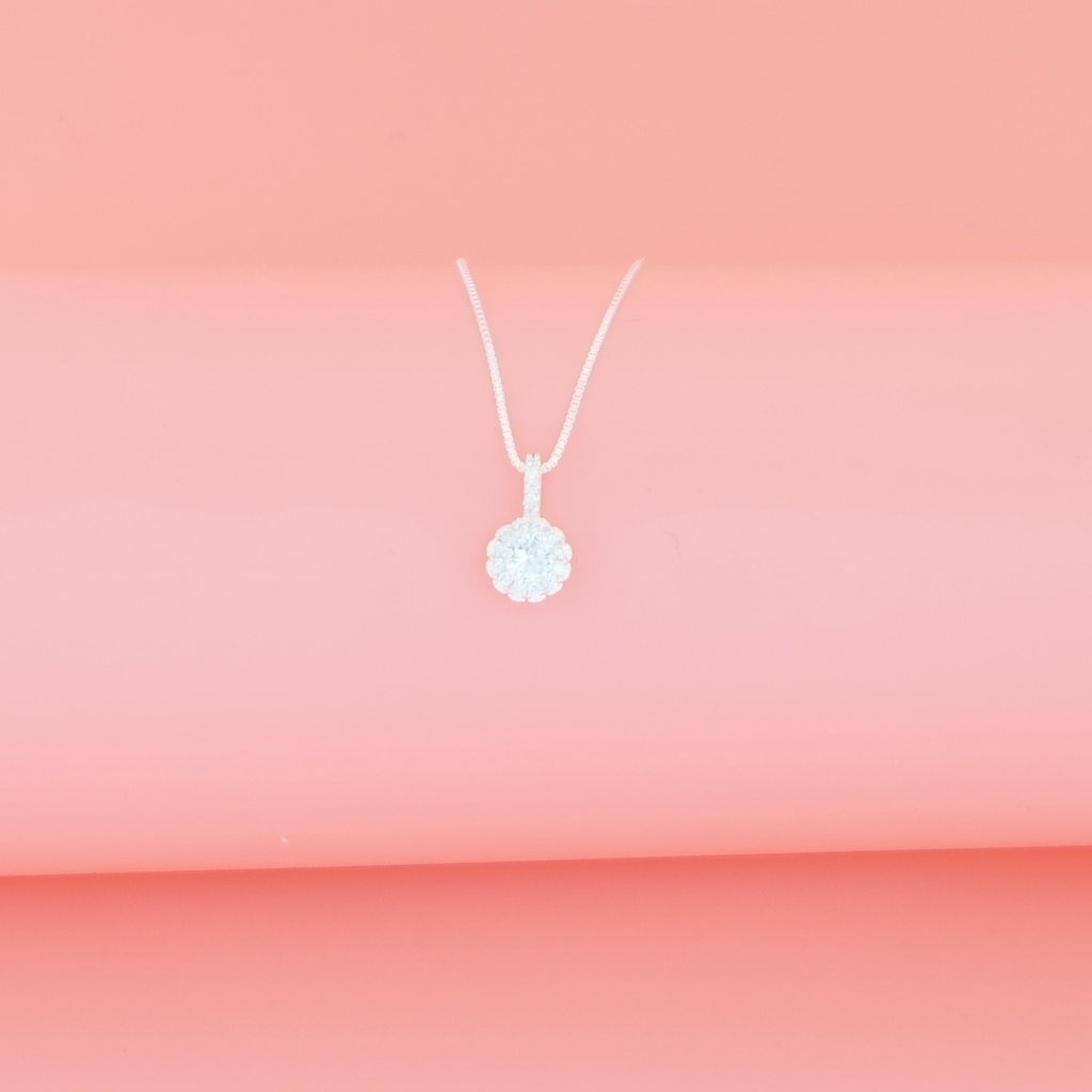 Dây chuyền bạc 925 mặt tròn đính đá nhỏ sáng lấp lánh thời trang cho nữa ANTA Jewelry - ATJ6544M