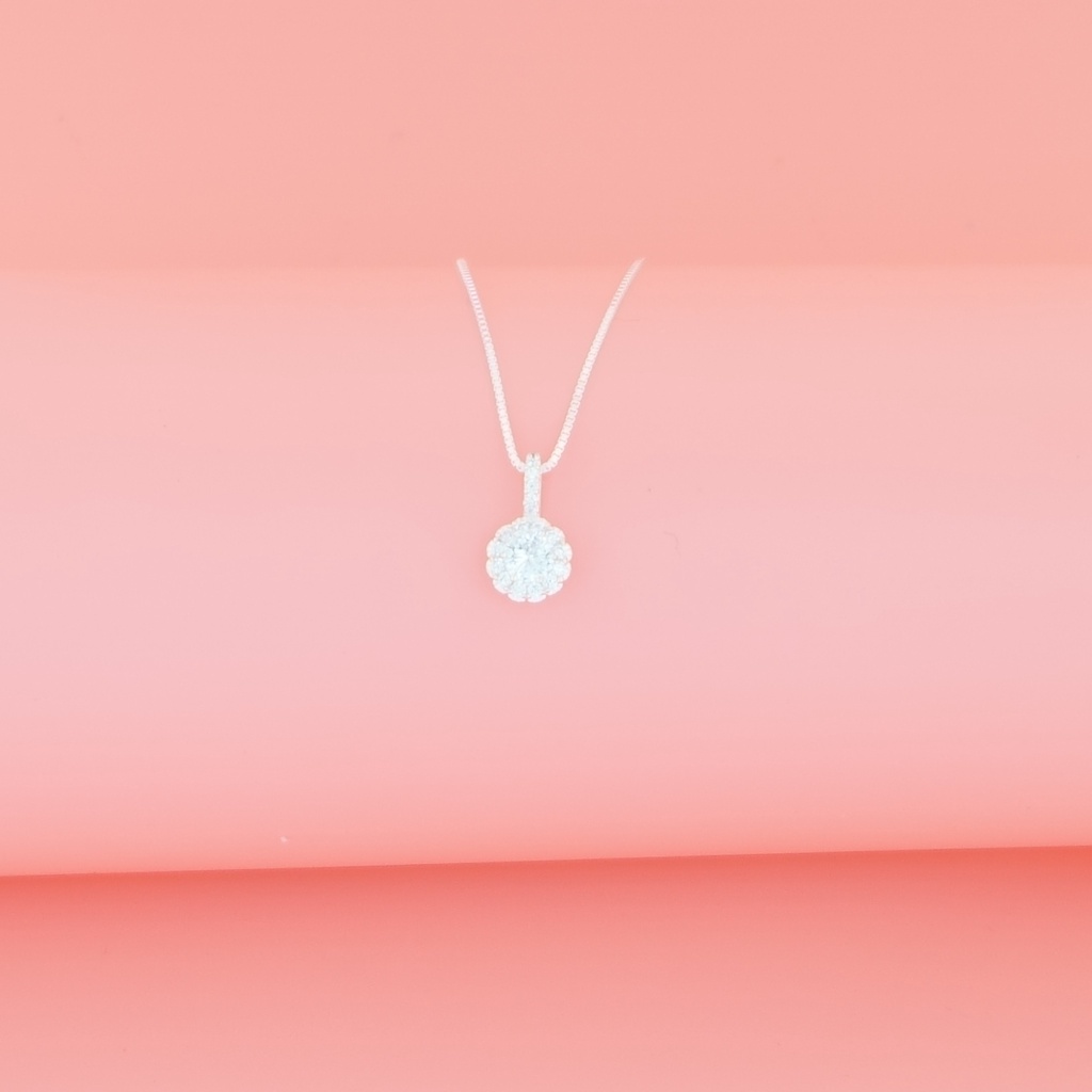 Dây chuyền bạc 925 mặt tròn đính đá nhỏ sáng lấp lánh thời trang cho nữa ANTA Jewelry - ATJ6544M