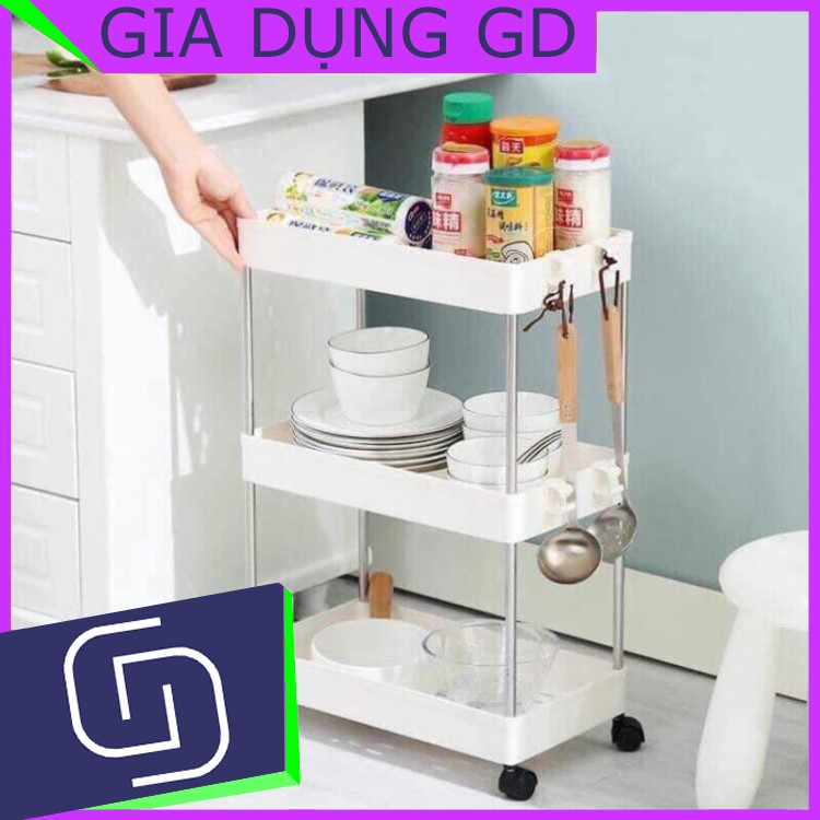 KỆ ĐỂ ĐỒ 3 - 4 TẦNG KHUNG INOX CÓ BÁNH XE DI CHUYỂN SIÊU TIỆN ÍCH