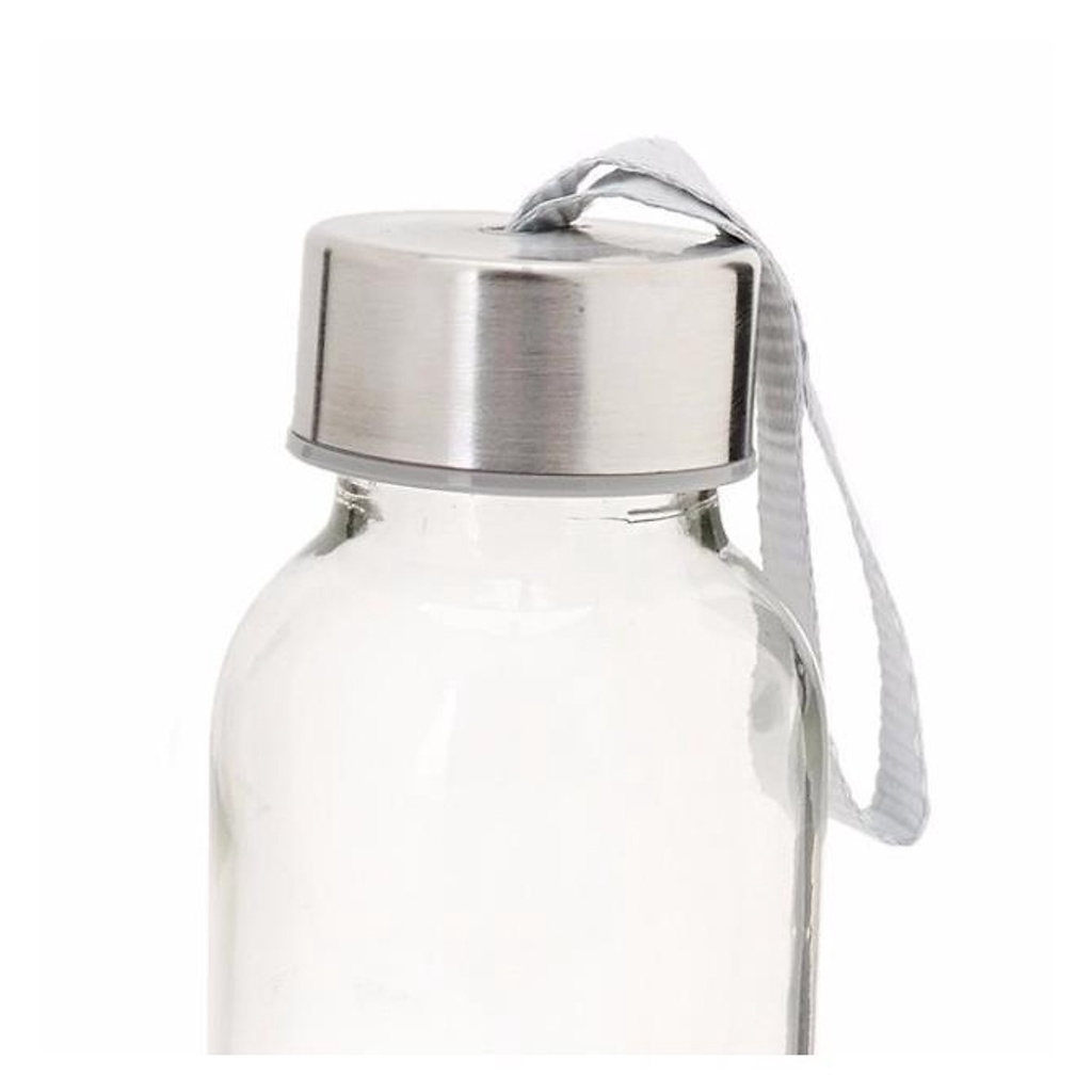 Bình đựng nước thủy tinh- Nắp Thiếc vặn có dây treo 500ml