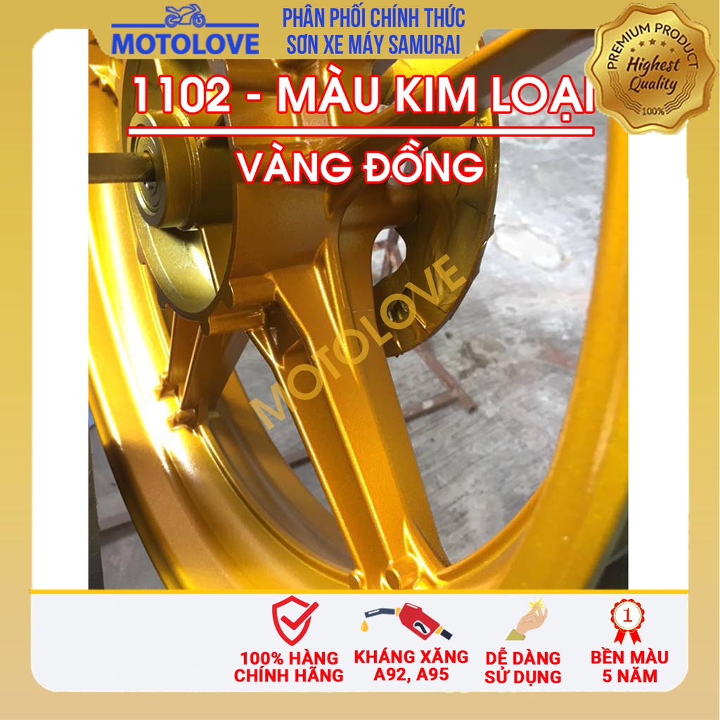 Sơn Samurai màu vàng kim loại honda 1102** chai sơn xịt chuyên dụng nhập khẩu từ Malaysia.