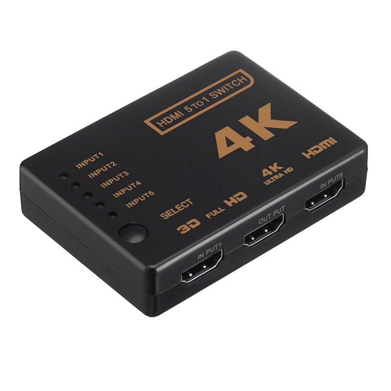 Đầu chia HDMI 5 đầu vào 1 đầu ra 4K 2K cho Xbox PS4 DVD HDTV PC Laptop TV