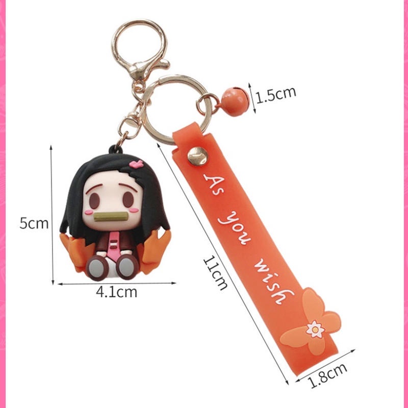 Móc Khóa Silicon Hình Nhân Vật Anime Demon Slayer Dễ Thương