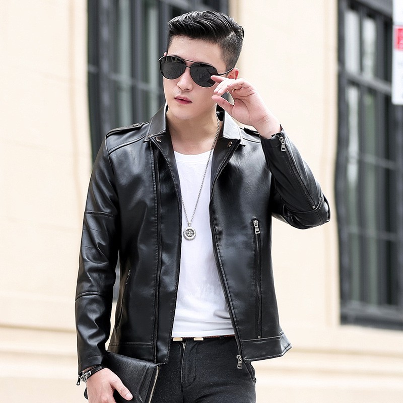 Áo Da Nam Khóa Chéo AD01 ⚡ Áo Khoác Thời Trang Hàn Quốc
