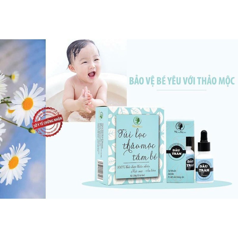 Hộp 10 túi thảo mộc tắm bé tiện dụng 120gr - WonMom (Việt Nam)