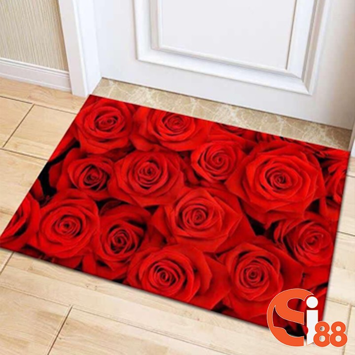 Thảm lau chân, thảm bếp 3D kích thước 40x60cm mềm mại thấm hút nước tốt GD205