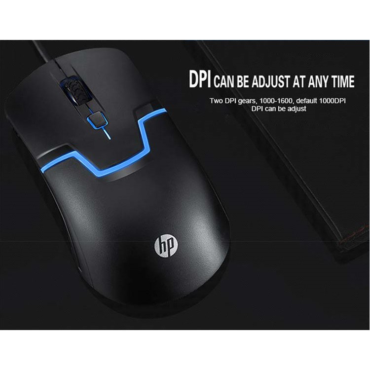 Chuột game HP M100 led nhiều màu rất đầm tay (Đen)