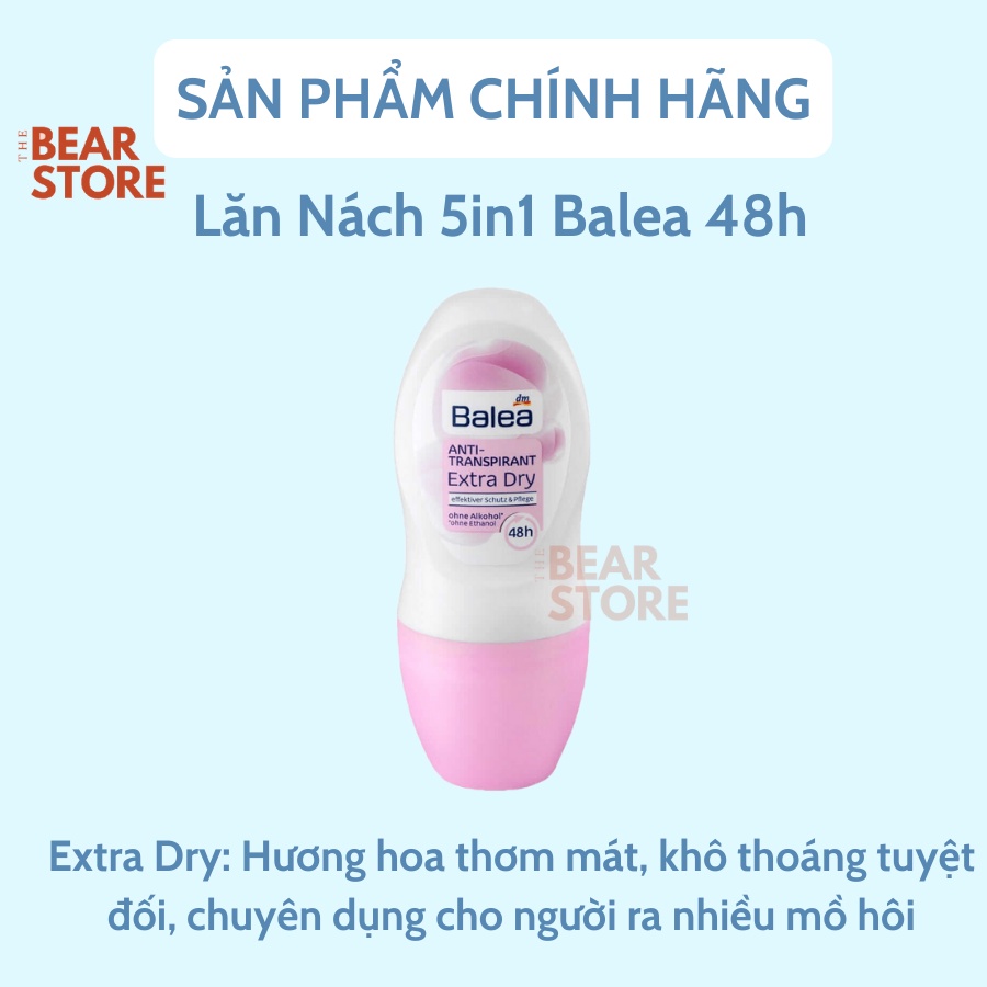 Lăn Khử Mùi Balea 5in1 Protection bảo vệ chống lại mùi hôi suốt 48h xuất xức Đức 50ml