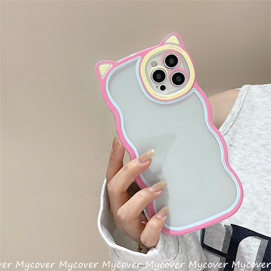 Ốp Điện Thoại Silicone Trong Suốt Chống Sốc Họa Tiết Tai Mèo Cho iPhone 11 12 13 14 Pro Max X Xr Xs 8 7 6 Plus SE 2020