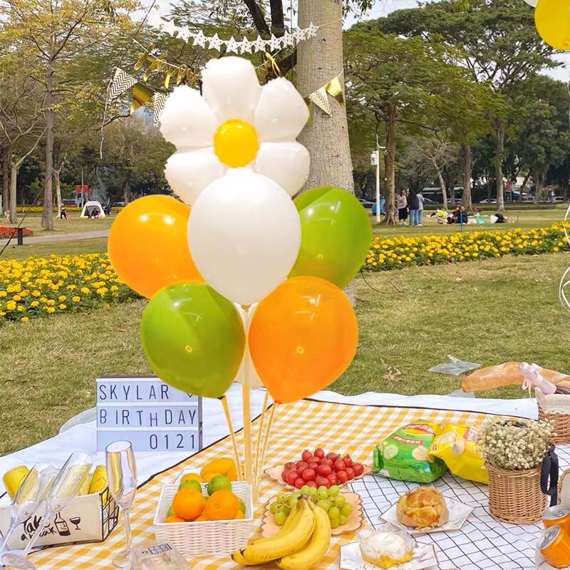 Set bóng bay sinh nhật kèm trụ gắn bóng đế giả chất liệu mika cao 70cm trang trí sinh nhật