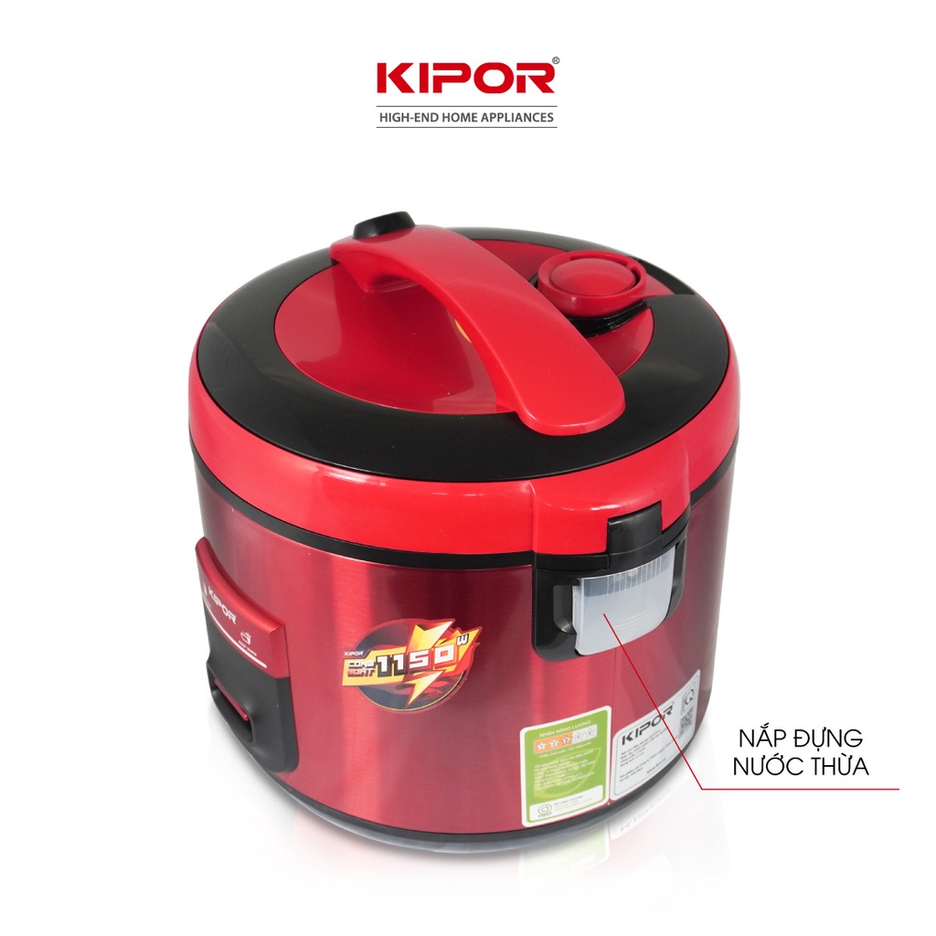 Nồi cơm điện KIPOR KP-N532 - 3.2L - Chống dính TEFLON, Nồi cỡ lớn 6-8 người ăn - Bảo hành tại nhà 12 tháng