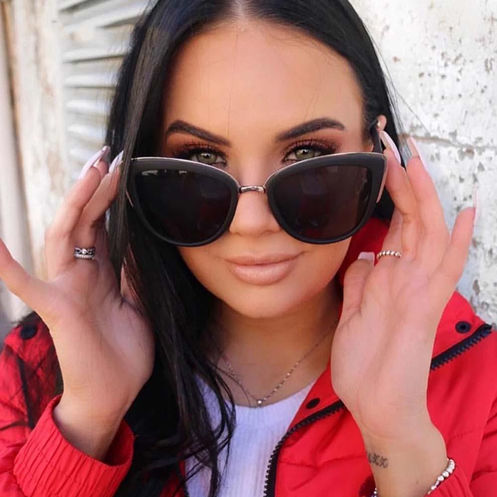 Kính Mát Mắt Mèo Gọng Nhựa Họa Tiết Da Báo Thời Trang