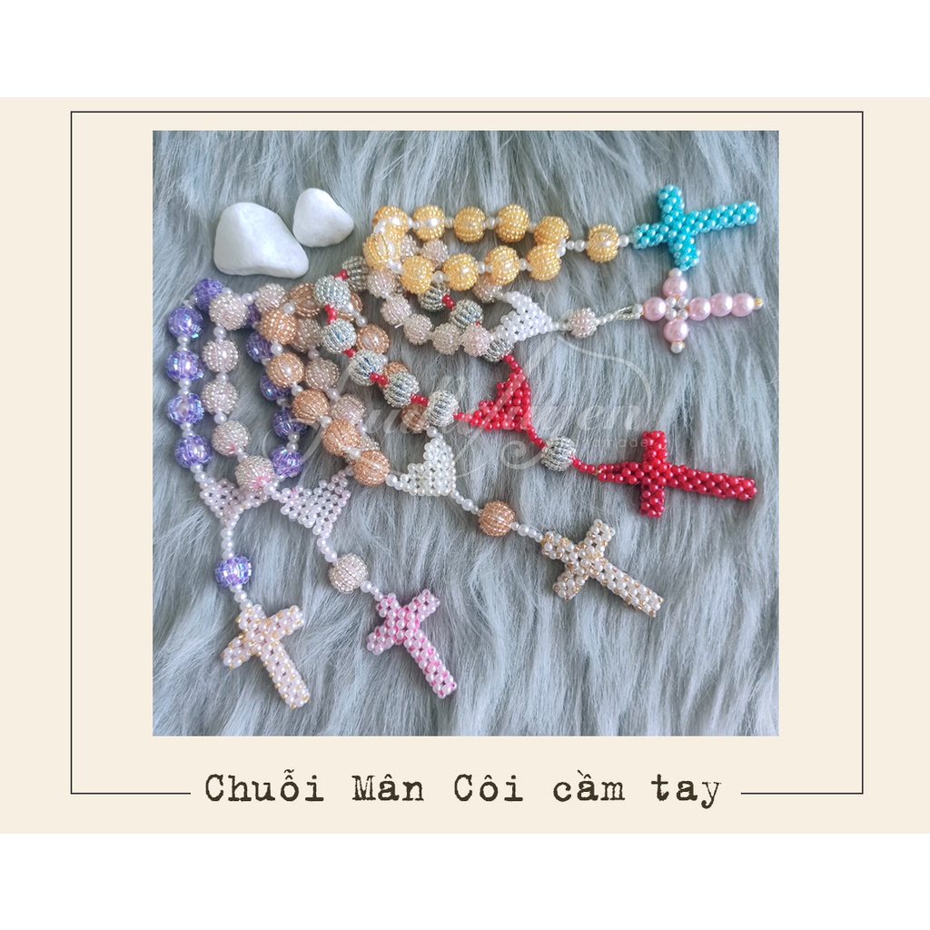 Chuỗi Mân Côi hạt cườm đẹp handmade