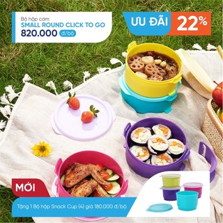 Bộ Hộp Cơm Chia Ngăn dùng lò vi sóng Small Round Click To Go - Hàng chính hãng Tupperware phân phối tại Việt Nam