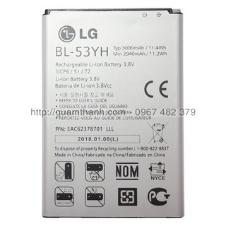 Pin lg g3 f400 d855, g3 stylus d690 dung lượng 3000mah - hàng zin