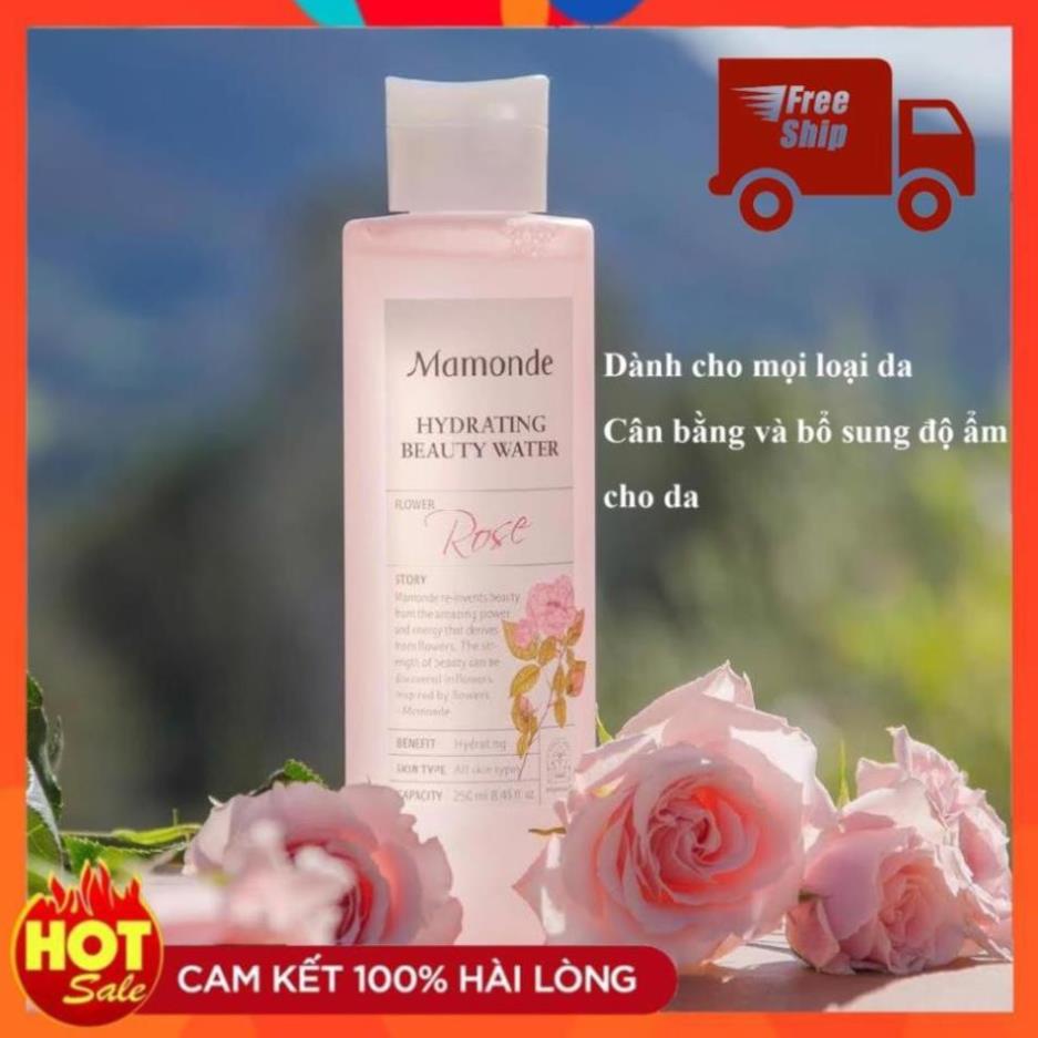 Nước Hoa Hồng⚡️𝐅𝐑𝐄𝐄 𝐒𝐇𝐈𝐏⚡️Rose Water Toner Mamonde 250ml Dành Cho Mọi Loại Da