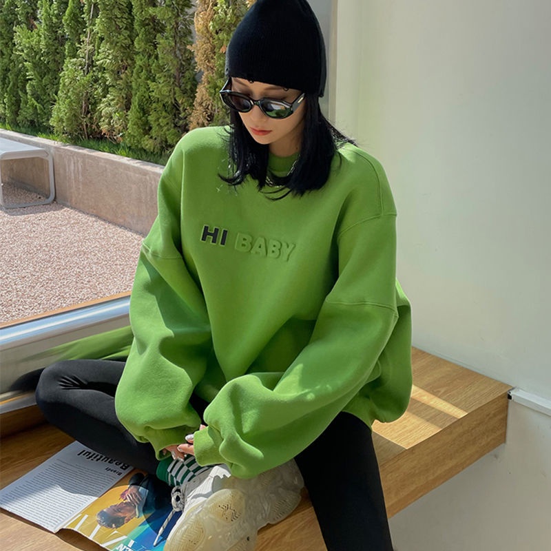 Áo Hoodie Bằng Vải Nỉ Mỏng Dáng Rộng In Chữ Phong Cách Thời Trang Mùa Thu 2022 Mới
