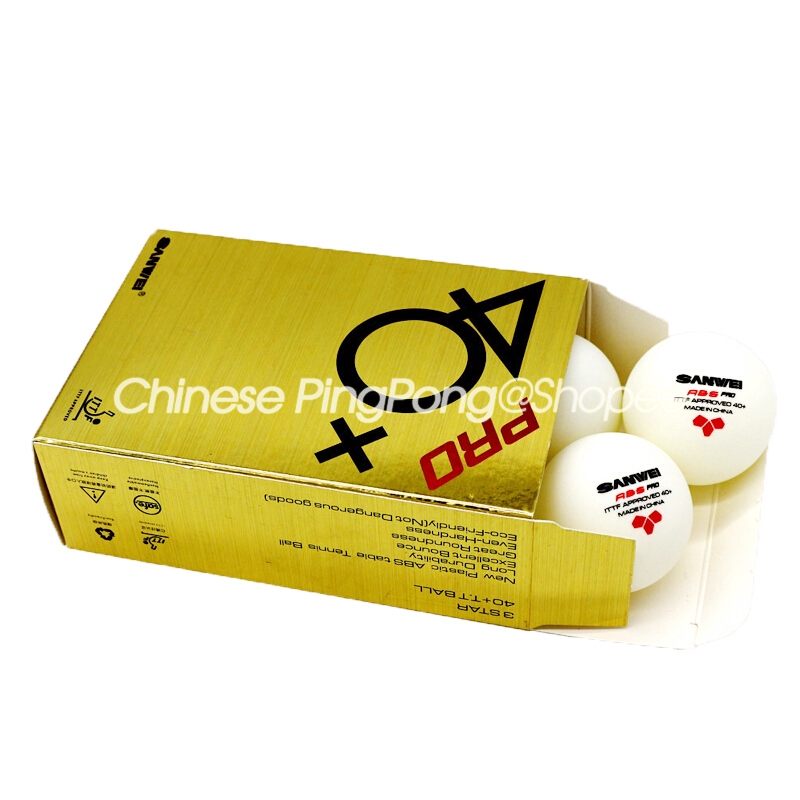 SANWEI ABS PRO 3-Star Table Tennis Ball ITTF Approved New Material ABS Poly Ping Pong Balls