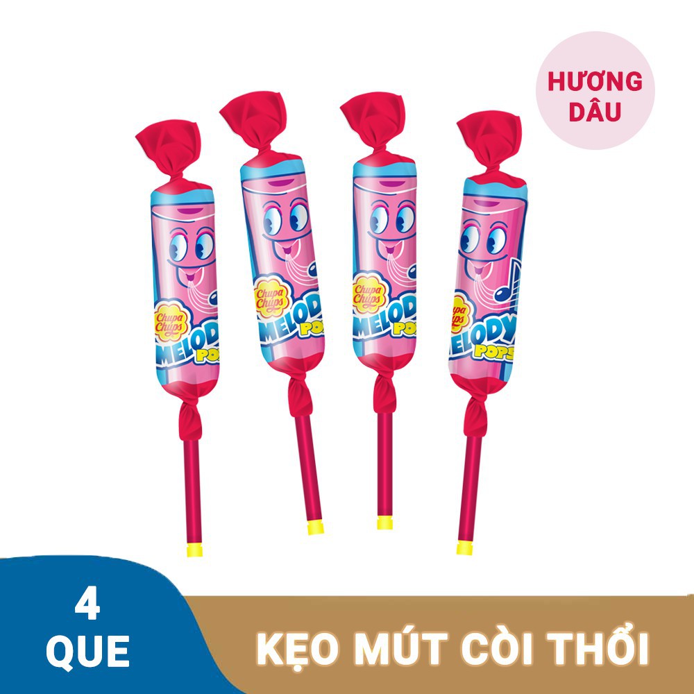 Kẹo Mút Chupa Chups Còi Thổi Hương Dâu