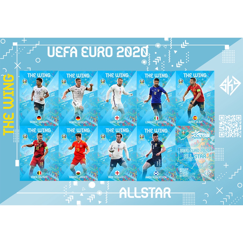 Thẻ SKY EURO 20 THE WING | Eden Hazard Luke Shaw Jordi Alba Insigne Ben Chilwell Daniel James Gosens Robertson Gnabry