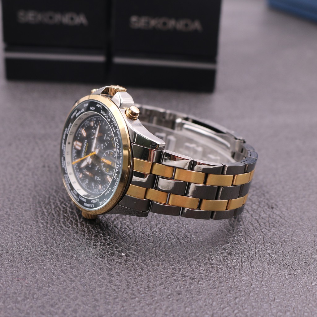 Đồng hồ nam SEKONDA CHRONOGRAPH 1025 dây kim loại thương hiệu Anh Quốc