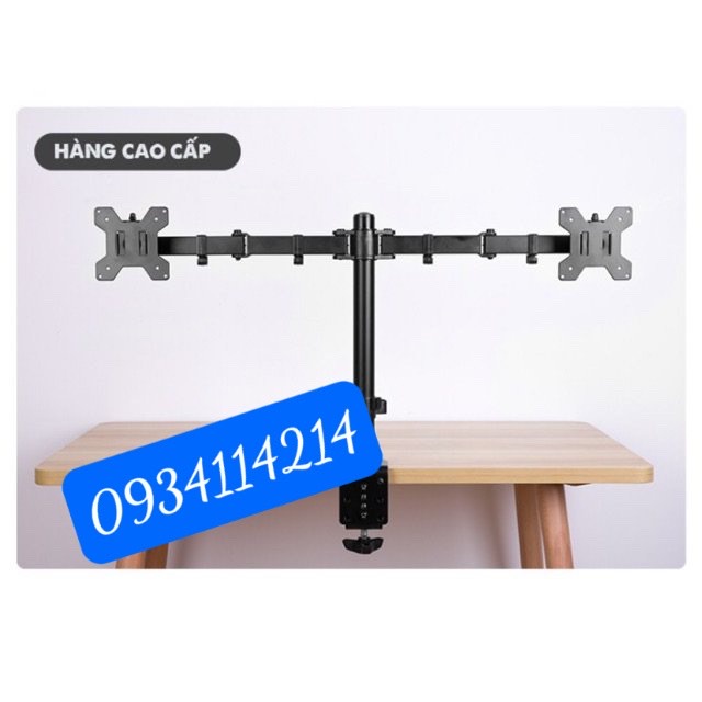 Giá đỡ 2 màn hình Máy Tính Kẹp Bàn, chuyển động Đầy Đủ 360 độ cho màn Hình 10-27inch M052