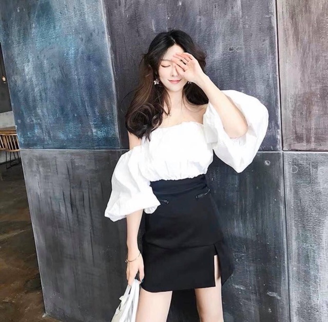 Set Áo Trễ Vai Kèm Chân Váy Ngắn Siêu Xinh , Set Áo Váy Nữ Cao Cấp