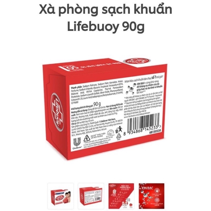 Bánh Xà phòng tắm, rửa tay Lifebuoy 90g sạch khuẩn số 1 thế giới