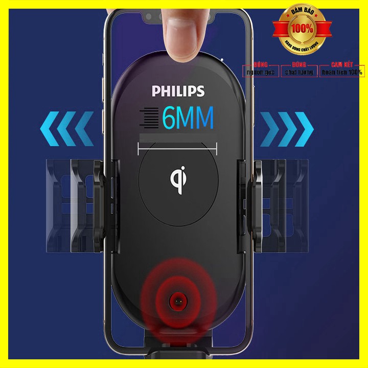 Gía đỡ điện thoại kiêm sạc không dây trên ô tô cao cấp thương hiệu Philips DLK9411N Công suất 10W - Bảo hành 12 tháng | BigBuy360 - bigbuy360.vn