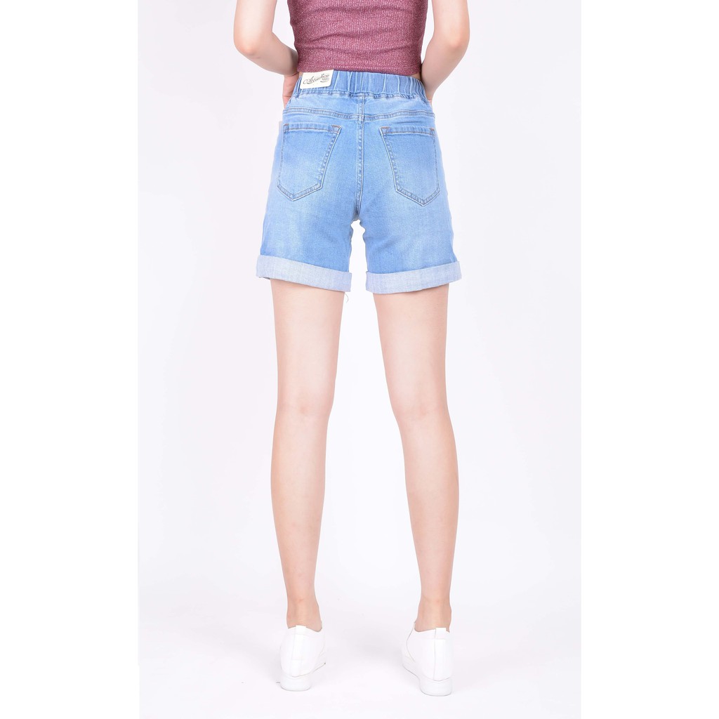 Quần short  jean nữ ngắn đẹp lưng cao cạp chun rách hàng hiệu cao cấp mã 448 VANIZEN
