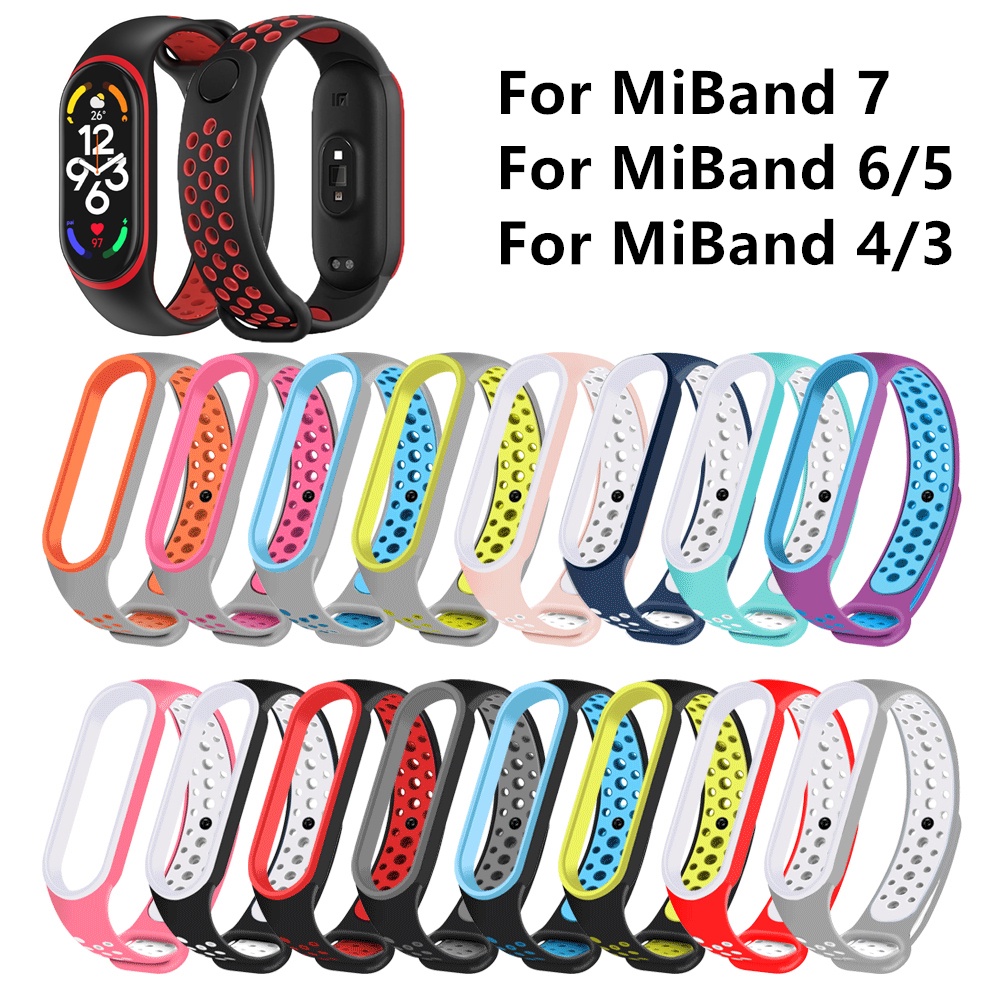 Dây Đeo Thay Thế Chất Liệu Silicon Màu Trơn Cho Mi Band 3/4/5/6/7 Mi Band7