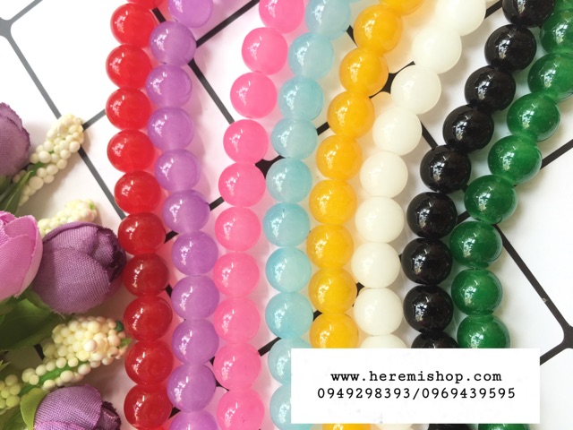 Hạt thuỷ tinh 10mm (túi 5 hạt)