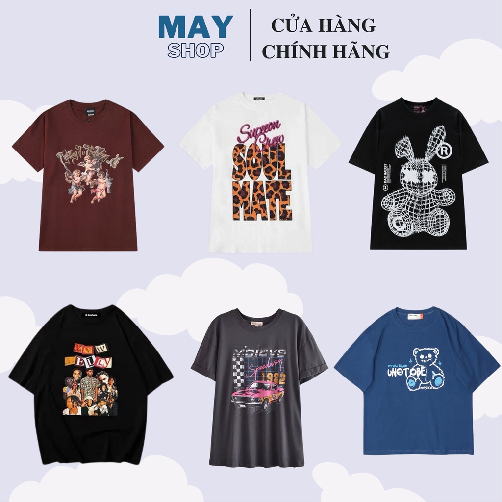 Áo thun tay lỡ unisex, áo phông nam nữ, chất liệu cotton tici hình in chắc chắn. MAY SHOP