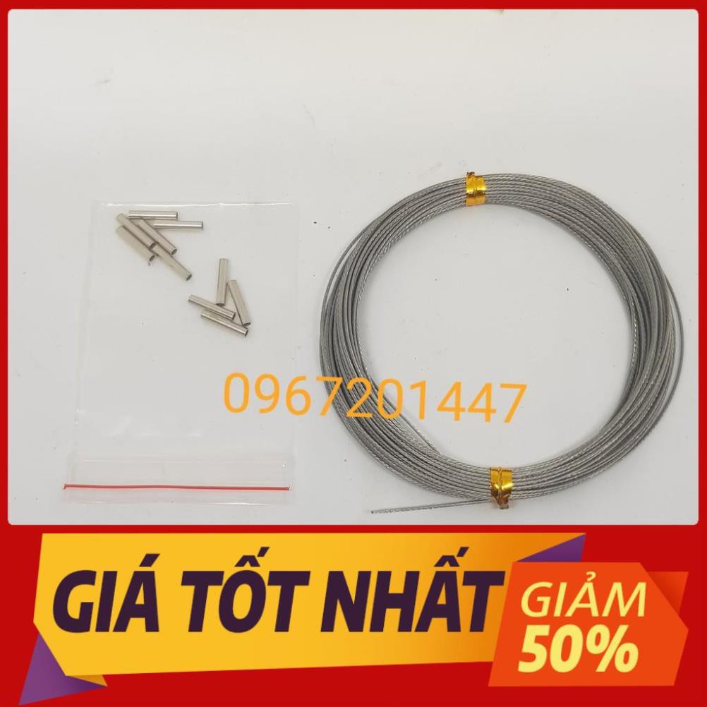 [ XẢ HÀNG ] dây cáp câu cá Fishing Sport, cáp câu cá biển , cáp câu cá chẽm cá chim dài 10m kèm 10 ống bấm cáp