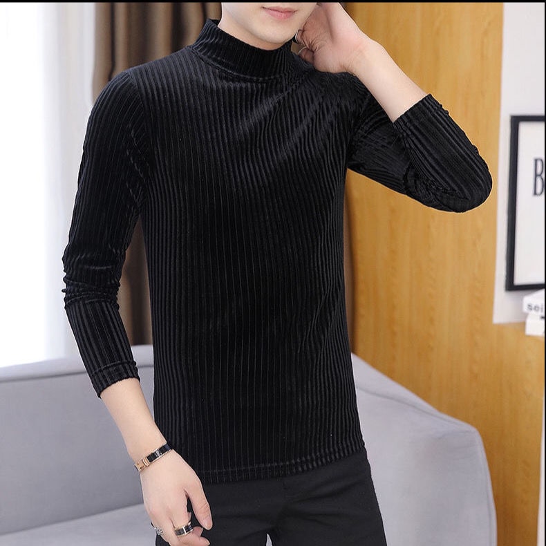 Áo Thun Thể Thao Nam Tay Dài Cổ Cao Thời Trang Phong Cách Hàn Quốc