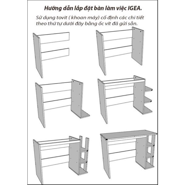 Bàn làm việc, bàn học Faco Furniture kết hợp giá sách phong cách hiện đại