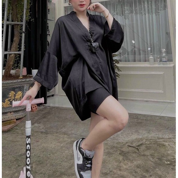 (Uư Đãi FreeShip) Đồ bộ nữ,bộ đùi áo sơ mi from rộng cổ trụ mix quần legging,chất kate mềm mát,hàng chuẩn from